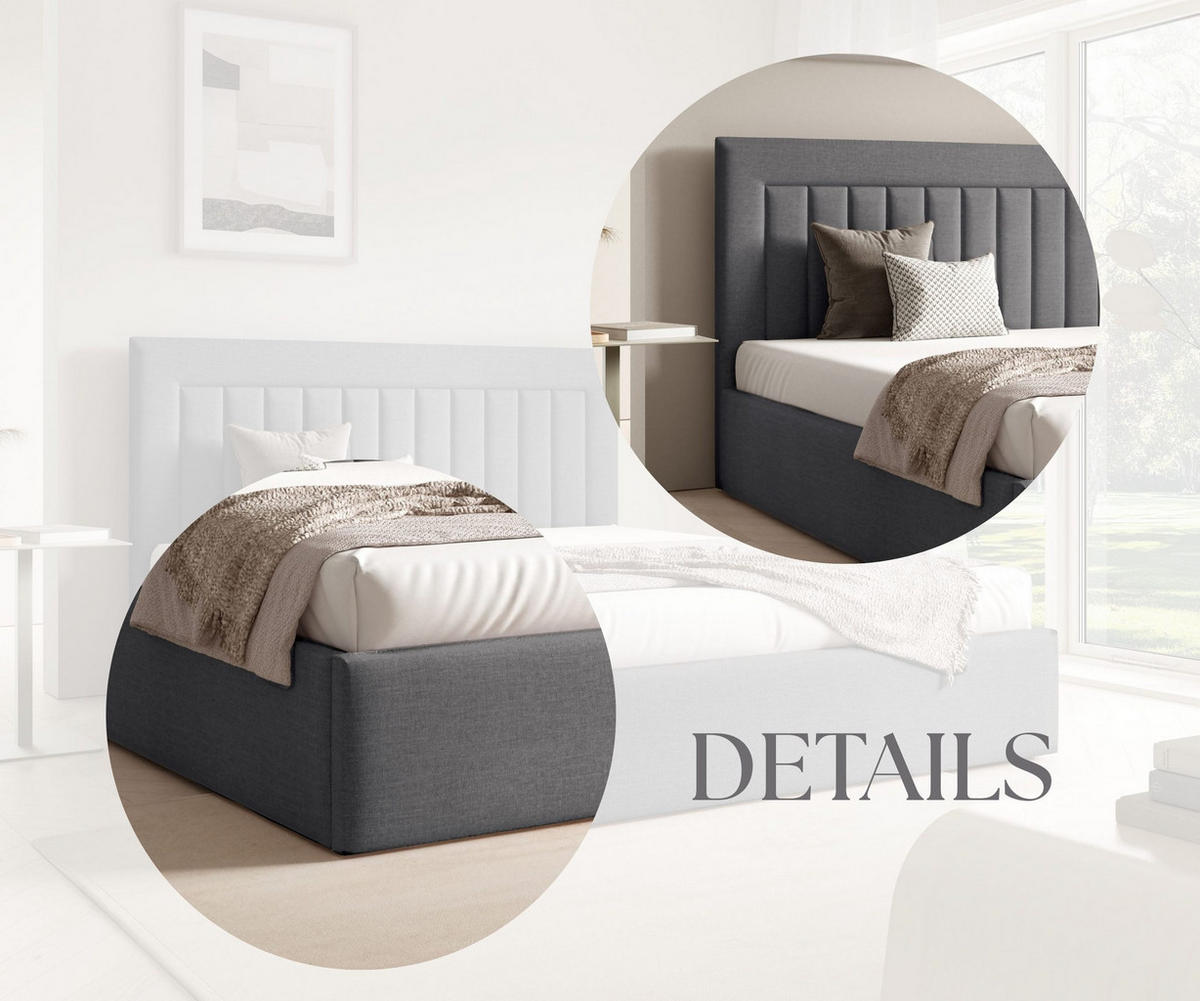 POLSTERBETT BEZA I - Dunkelgrau - Dunkelgrau, Textil (160/200cm) - AN-Moebel 4u