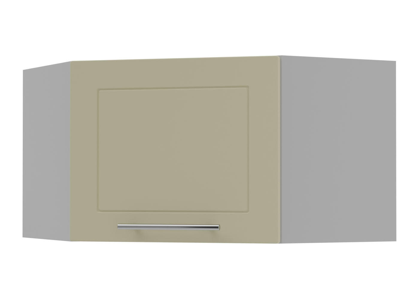 ECKHÄNGESCHRANK Kvantum W10/60/36 Vanille Matt / Grau Matt 60 / 60 / 36cm - Creme/Grau, Holz/Holzwerkstoff (60/36/60cm) - Feldmann-Wohnen