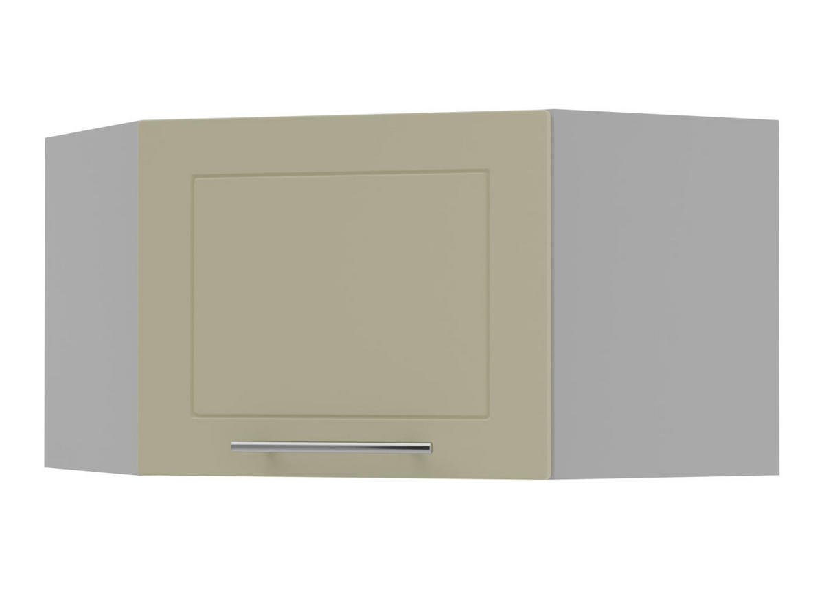 ECKHÄNGESCHRANK Kvantum W10/60/36 Vanille Matt / Grau Matt 60 / 60 / 36cm - Creme/Grau, Holz/Holzwerkstoff (60/36/60cm) - Feldmann-Wohnen