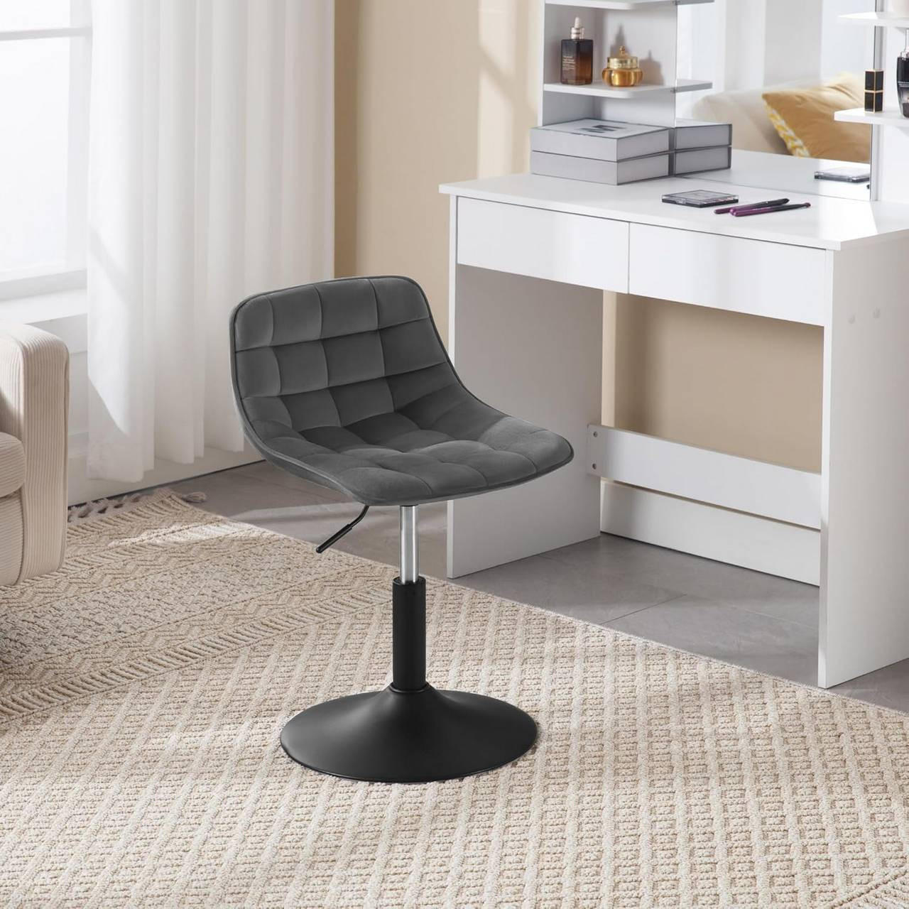 BARHOCKER 2er Set,Mehrzweck, Samt, Dunkelgrau - Dunkelgrau/Schwarz, Textil/Metall (42.5/60/45cm) - Woltu