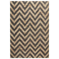TEPPICH geflochten Beige 160/230 cm Dedepinari - Beige/Schwarz, Naturmaterialien (160/230cm) - Beliani