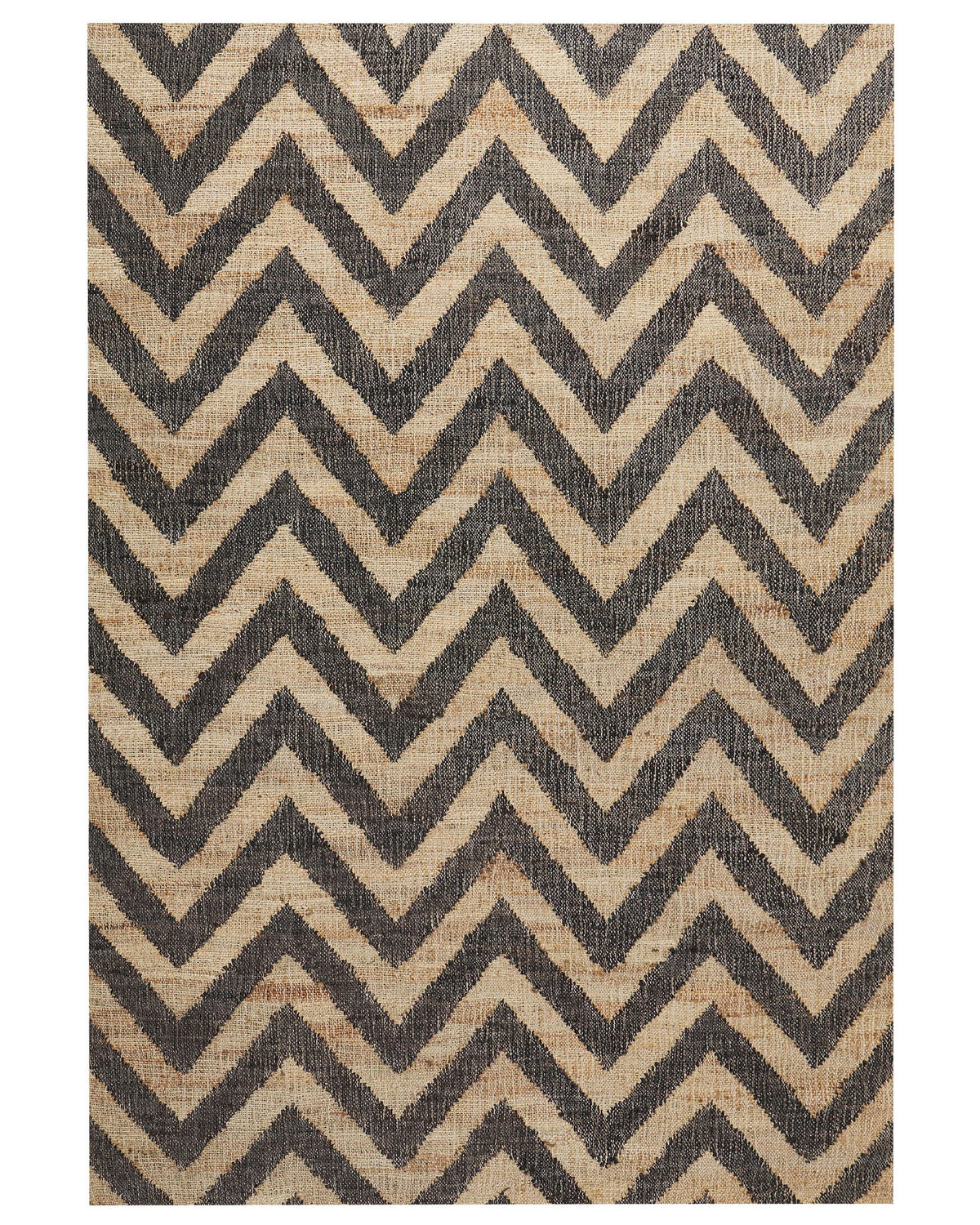 TEPPICH geflochten Beige 160/230 cm Dedepinari - Beige/Schwarz, Naturmaterialien (160/230cm) - Beliani
