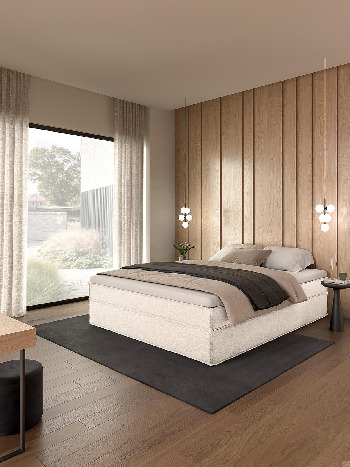 BOXSPRINGBETT - Premium - Weiß, Textil (180/200cm) - home24