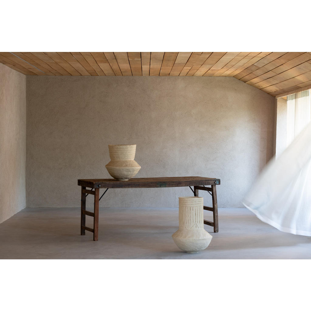 Thumbnail - J-Line Vase, Natur, Papier, 60 cm, Dekoration, Vasen, Bodenvasen