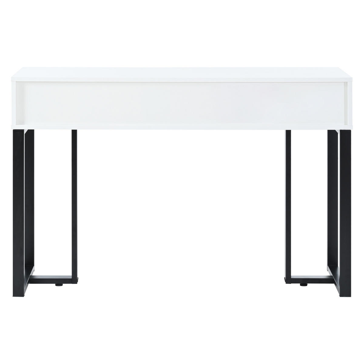BEISTELLTISCH in Weiß und Schwarz Konsolentisch mit Schubladen für Wohnzimmer, Flur und Büro, B120/T36/H80 cm - Schwarz/Weiß, Holzwerkstoff/Metall (36/120/80cm) - STILVORA