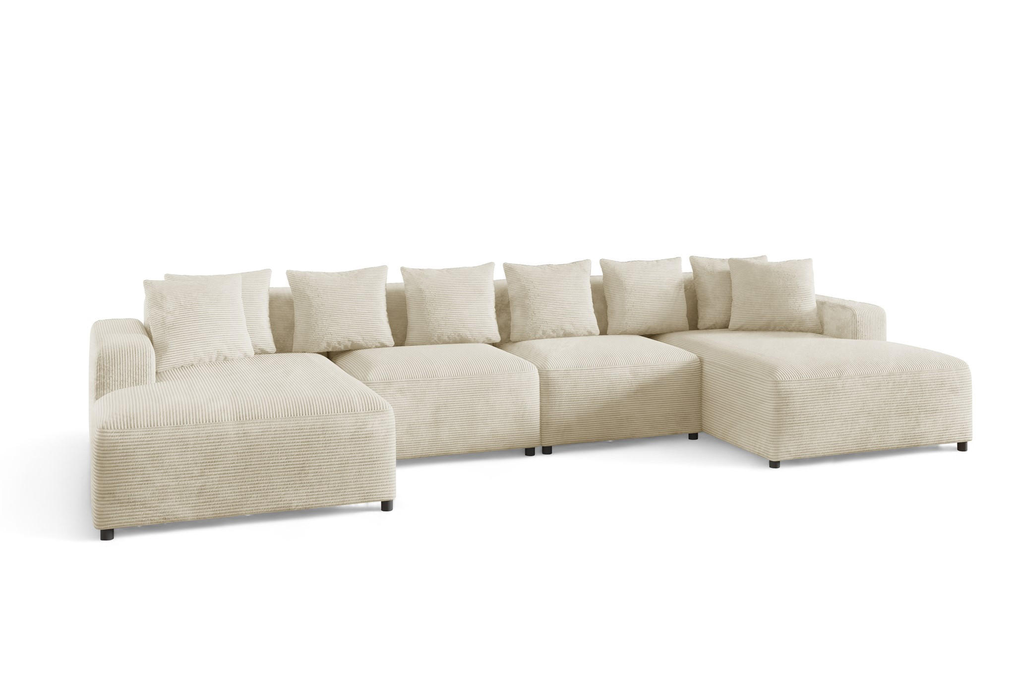 WOHNLANDSCHAFT Megan In Poso - Creme, Holzwerkstoff/Textil (426/75/75cm) - Fun Möbel