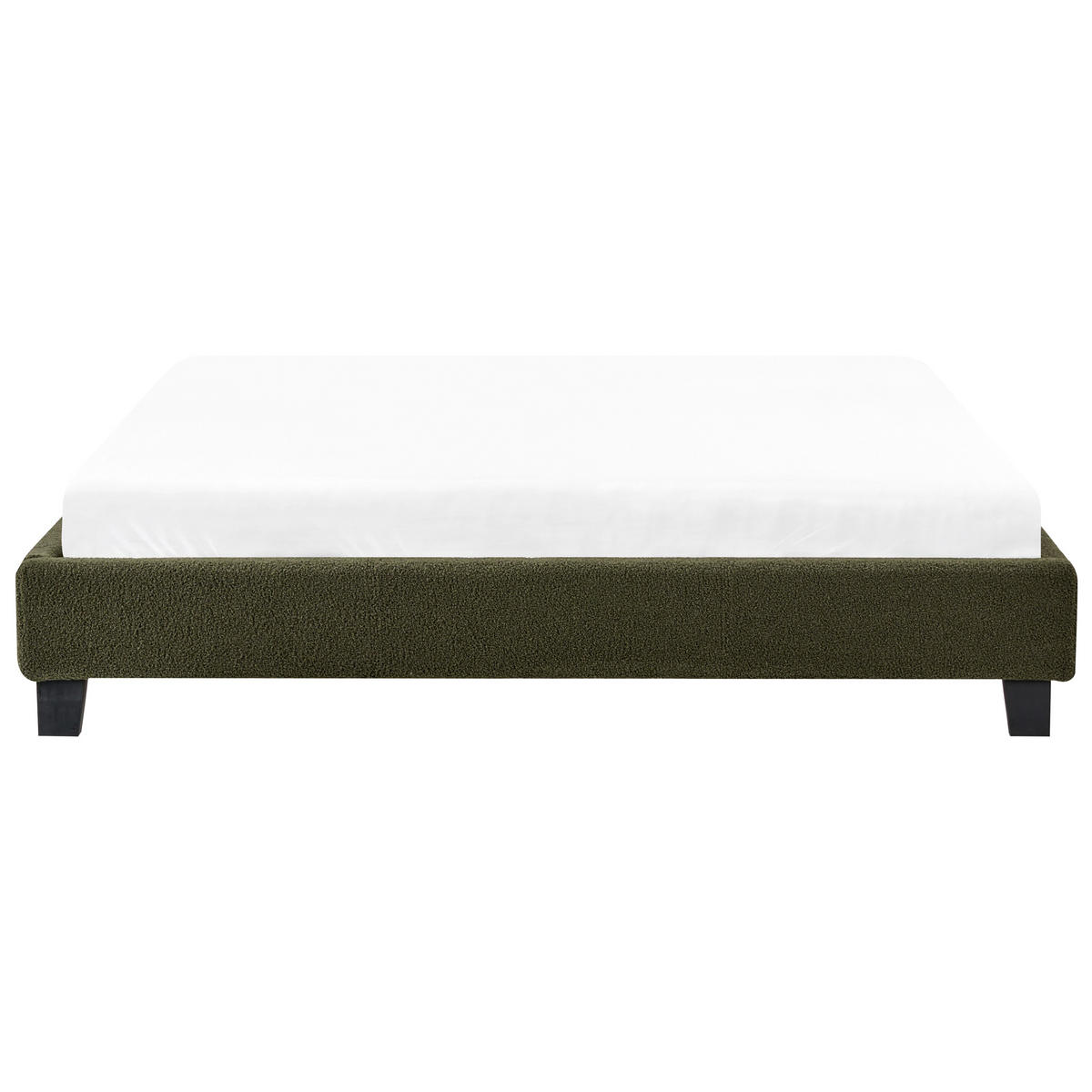 BETT 160/200 cm Dunkelgrün Roanne - Dunkelgrün/Braun, Textil (160/200cm) - Beliani