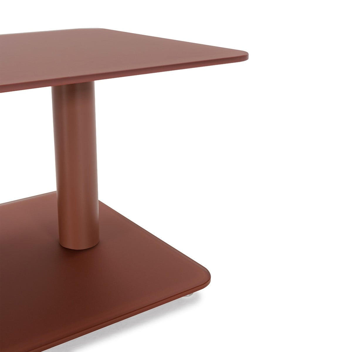 COUCHTISCH mit quadratischen Glasplatten 54/42,8/114,6 cm - Terracotta, Glas (66.5/54/42.8cm) - Calicosy