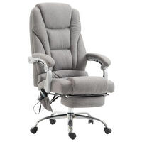 CHEFSESSEL Stoff grau - Chromfarben/Grau, Textil/Metall (68/118/64cm) - CLP