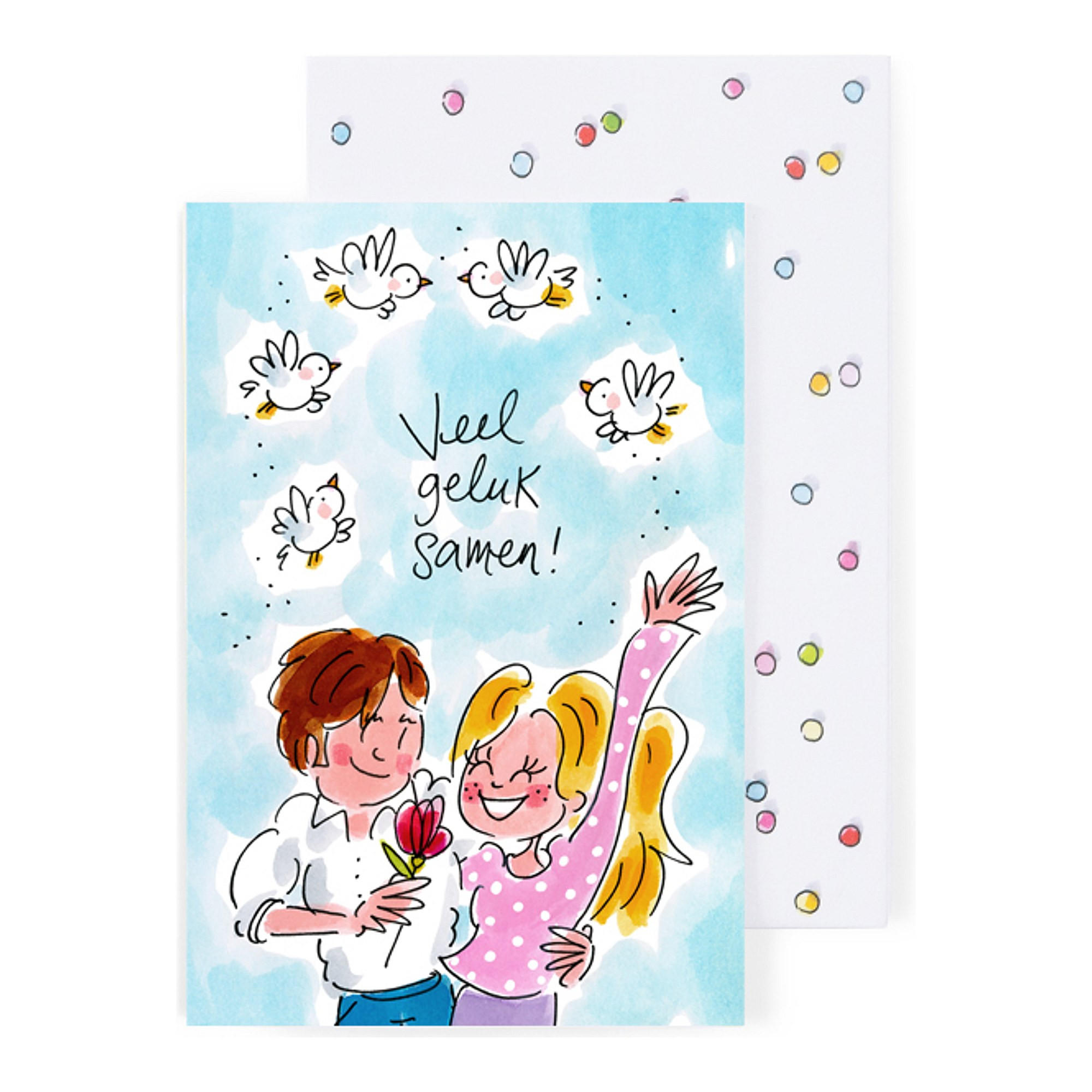 GRUSSKARTE Hochzeit - Viel Glück zusammen in Bunt - 17 x 11,5cm - Multicolor, Papier (11.5/0.2cm) - Blond Amsterdam