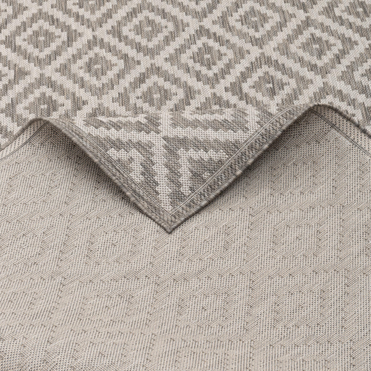 IN & OUTDOOR TEPPICH VALENCIA FLIESENOPTIK - Grau, Textil (80/150cm) - Pergamon