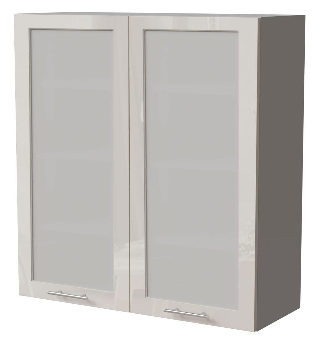 HÄNGESCHRANK Brerra W4S/90 Grau / RAL 9001 creme Hochglanz 90 / 32,5 / 96cm - Creme/Grau, Holz/Holzwerkstoff (90/96/32.5cm) - Feldmann-Wohnen