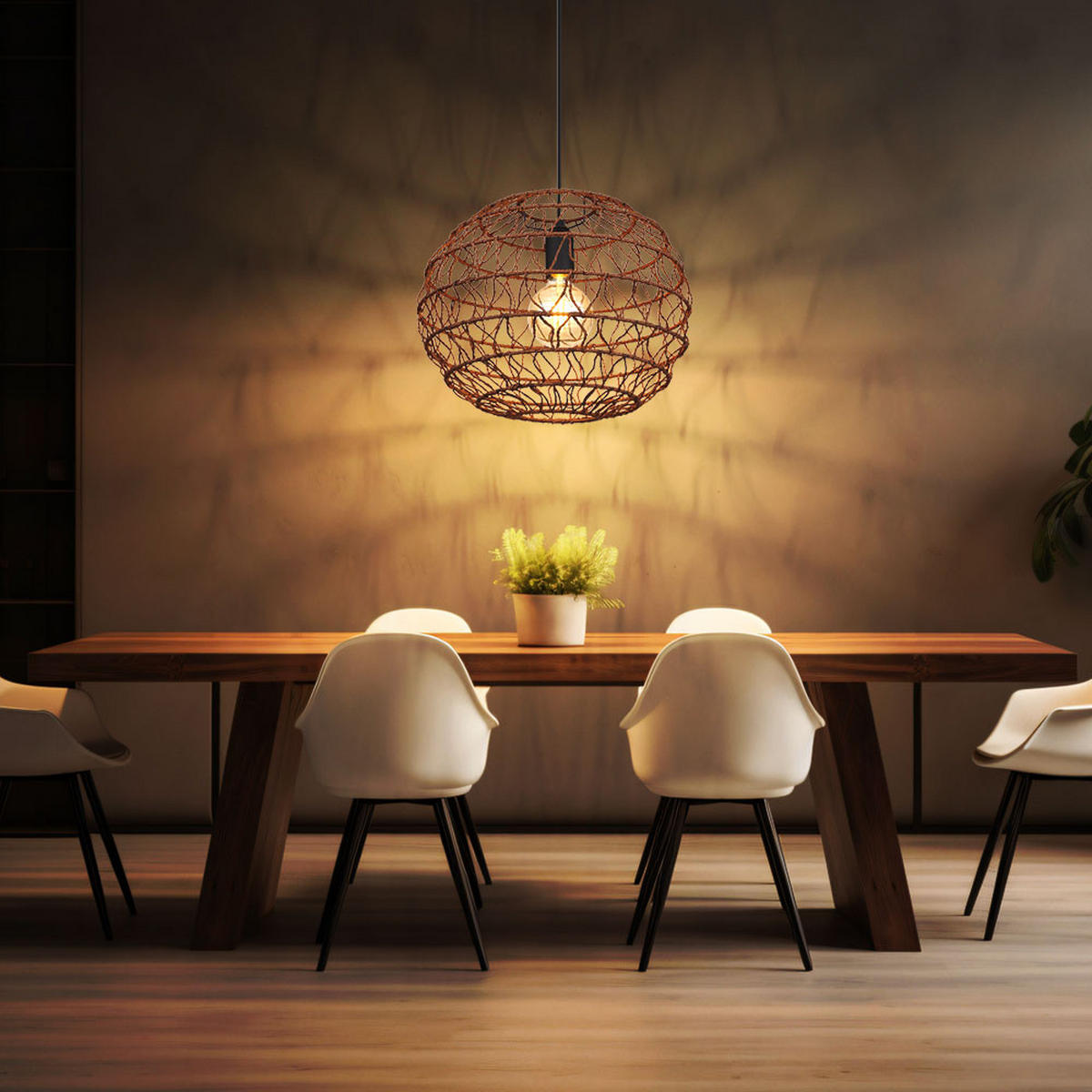 LED HÄNGELEUCHTE Metall Braun - Braun, Metall (39/39/120cm) - Globo Lighting