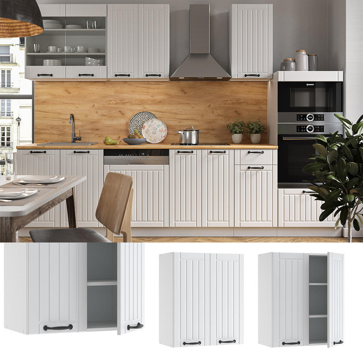 HÄNGESCHRANK Fame-Line Weiß Landhaus 60 cm - Weiß, Holzwerkstoff (60/72/34.1cm) - Vicco