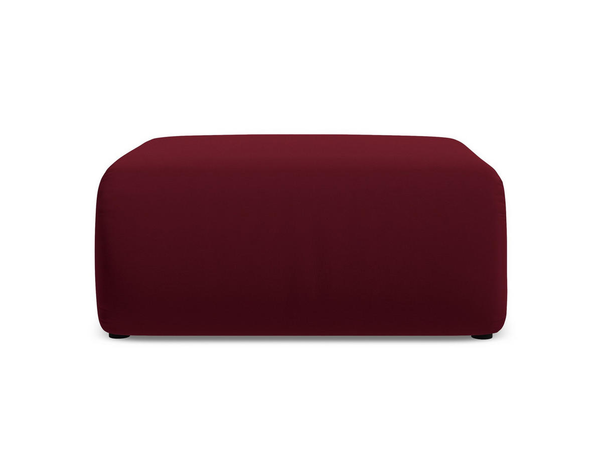 POUF Samt Stoff Rot - Bordeaux/Rot, Kunststoff/Textil (94/40/89cm) - Makamii