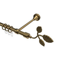 GARDINENSTANGE Primus Alessia 260 cm (geteilt in 2 x 130 cm), 1-läufig, 16 mm Ø Messing Antik - Messingfarben/Bronzefarben, Metall (260cm) - INTERDECO