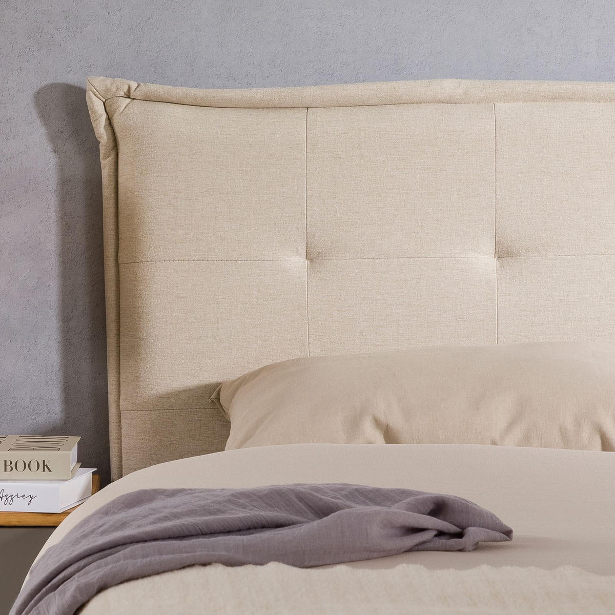 KOPFTEIL EBEYA 120X190 CM - Beige, Textil (121/99/7cm) - IDIMEX