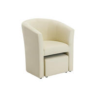 LOUNGE-SESSEL & Hocker - Kunstleder - Beige - JOVANA - Beige, Leder (64/74/65cm) - Vente-Unique