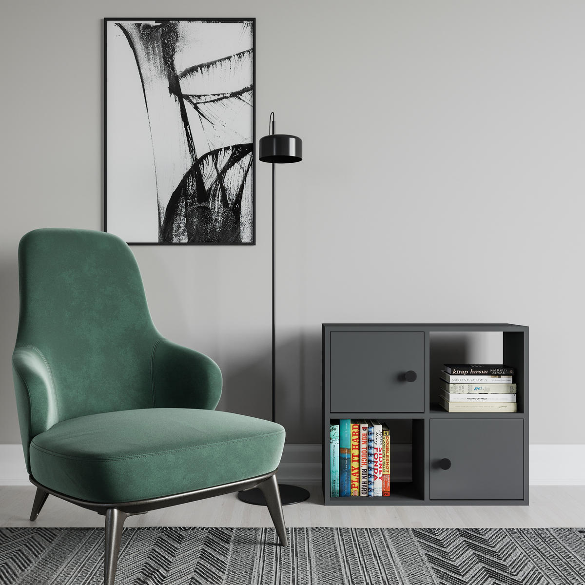 BÜCHERREGAL Tuttle Anthrazit - Dunkelgrau, Holzwerkstoff (25/63.2/72cm) - Decorotika