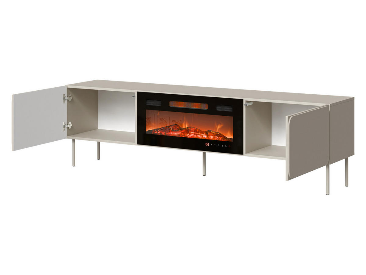 TV-LOWBOARD Rafael 200 EF mit Kamin - Blau, Holzwerkstoff/Metall (200/58/40cm) - MIRJAN24