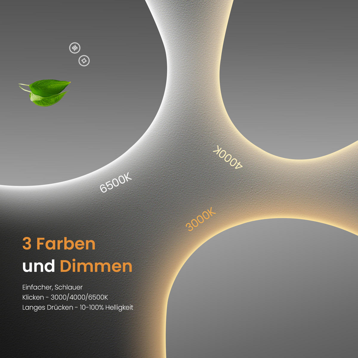 BADSPIEGEL mit Touch-Schalter, Dimmbar 60/45/3 cm - Weiß, Glas (45/2.9/60cm) - EMKE