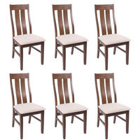 ESSZIMMERSTUHL Dunkelbraun, Creme 6er-Set - Dunkelbraun/Creme, Holz (46/100/45cm) - MCW