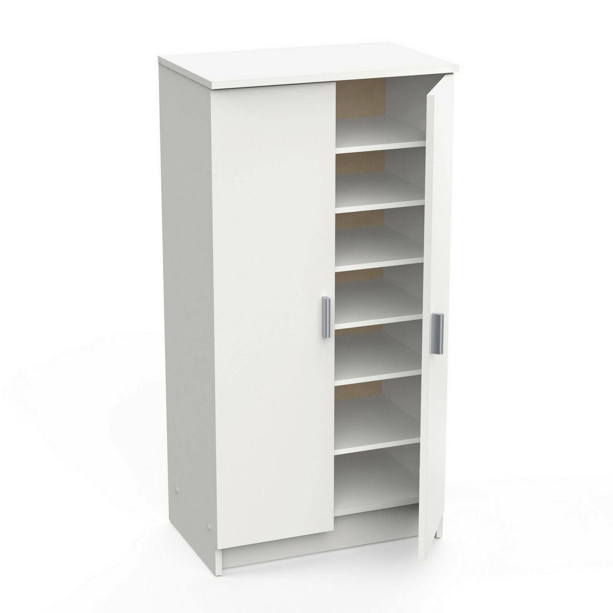 SCHUHSCHRANK Weiß 36/55/108 cm - Weiß, Holzwerkstoff (55/108.4/36cm) - DMORA