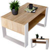 COUCHTISCH Holzwerkstoff rechteckig stabil Sonoma Eiche 45/53,6/92cm - Weiß/Sonoma Eiche, Holzwerkstoff (53.6/92/45cm) - CraftPAK