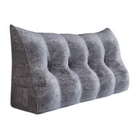 KEILKISSEN Samt Ergonomisches Groß 140cm - Grau, Textil (20/140cm) - Vercart