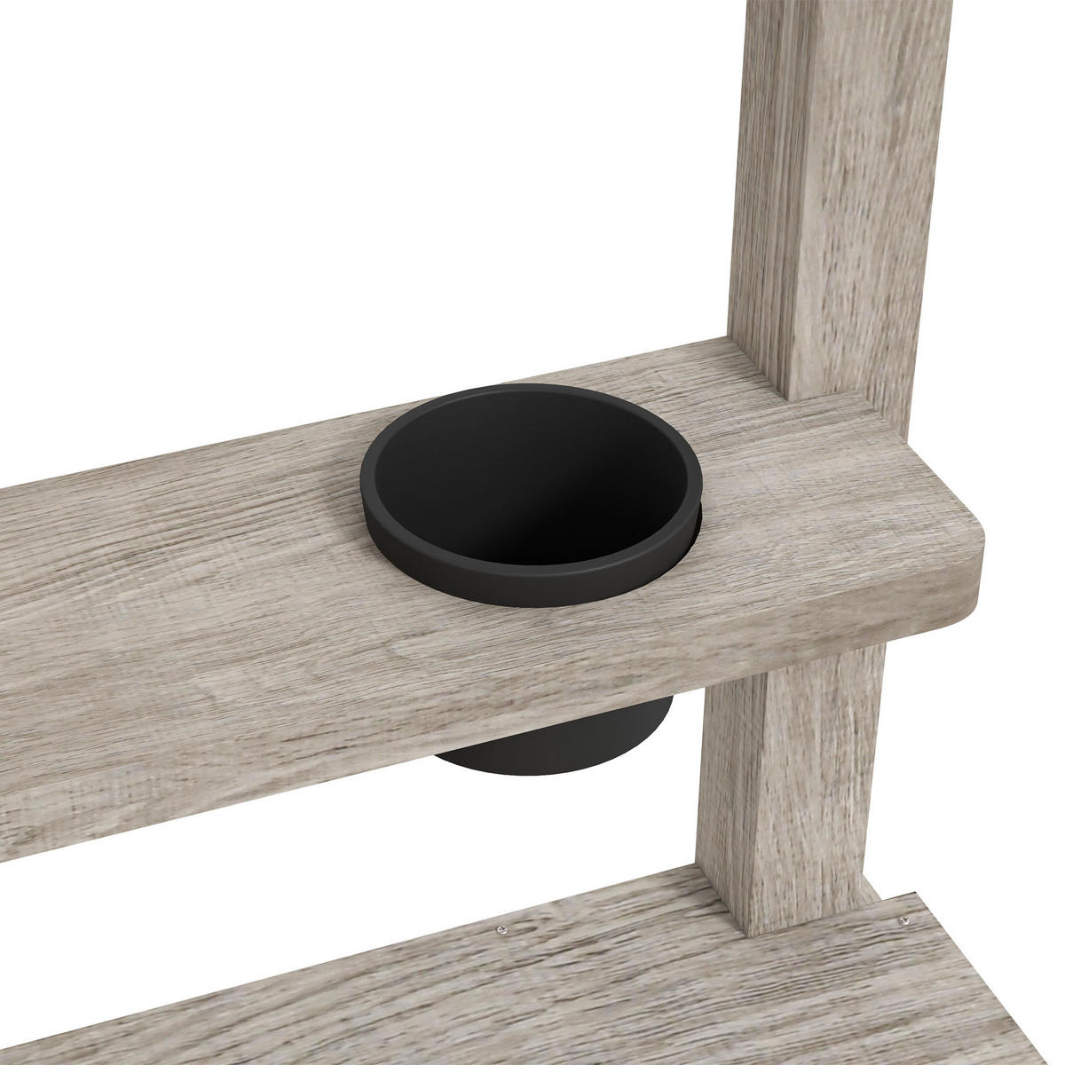 SANDKASTEN DE-10437 mit Wasserstation & 2 Pflanzkästen Grau - Grau, Holzwerkstoff (154/80/60cm) - ComfortXL
