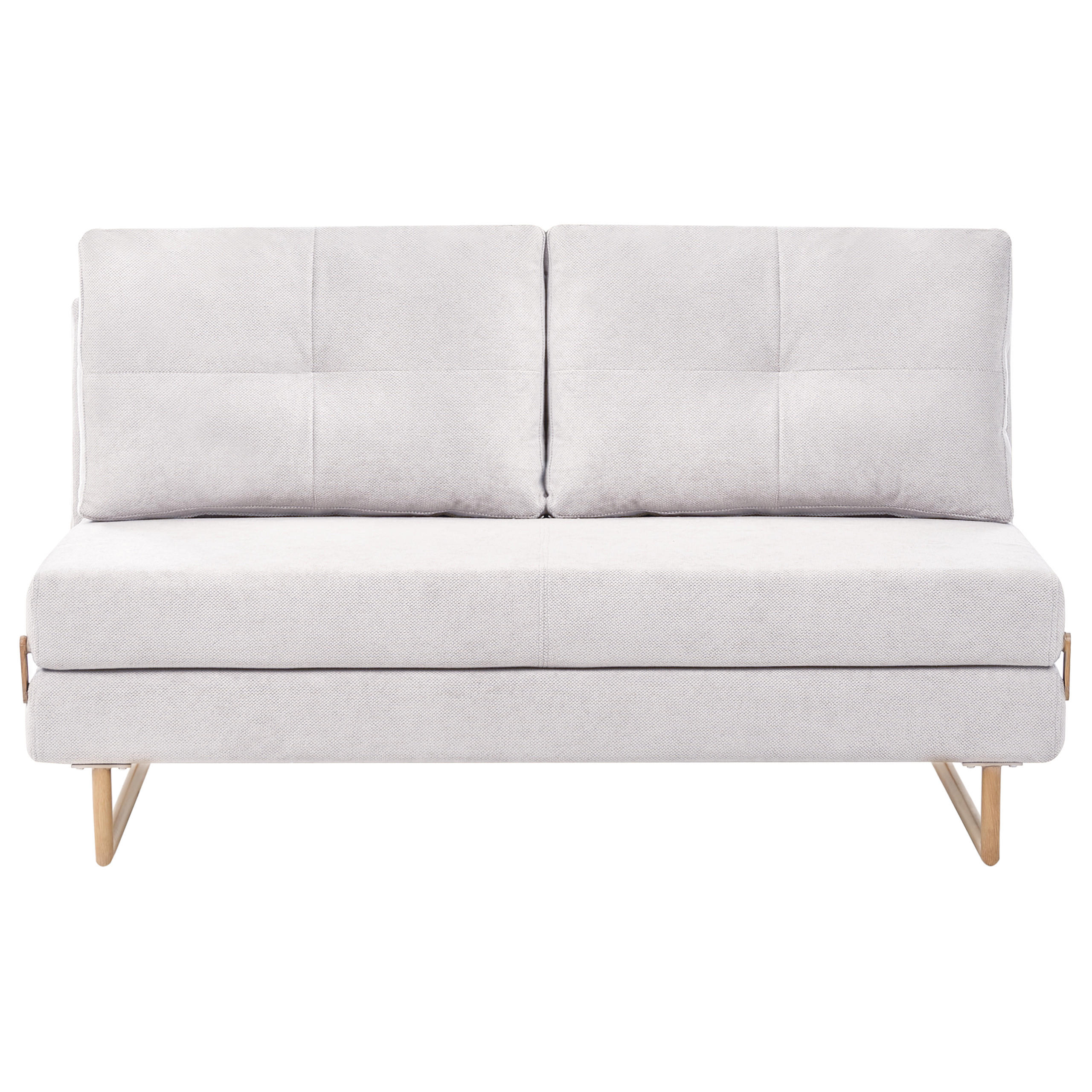 SCHLAFSOFA 3-Sitzer Stoff Cremeweiß Jerslev - Hellbraun/Weiß, Textil (150/87/84cm) - Beliani