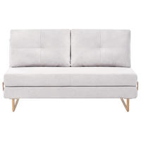 SCHLAFSOFA 3-Sitzer Stoff Cremeweiß Jerslev - Hellbraun/Weiß, Textil (150/87/84cm) - Beliani