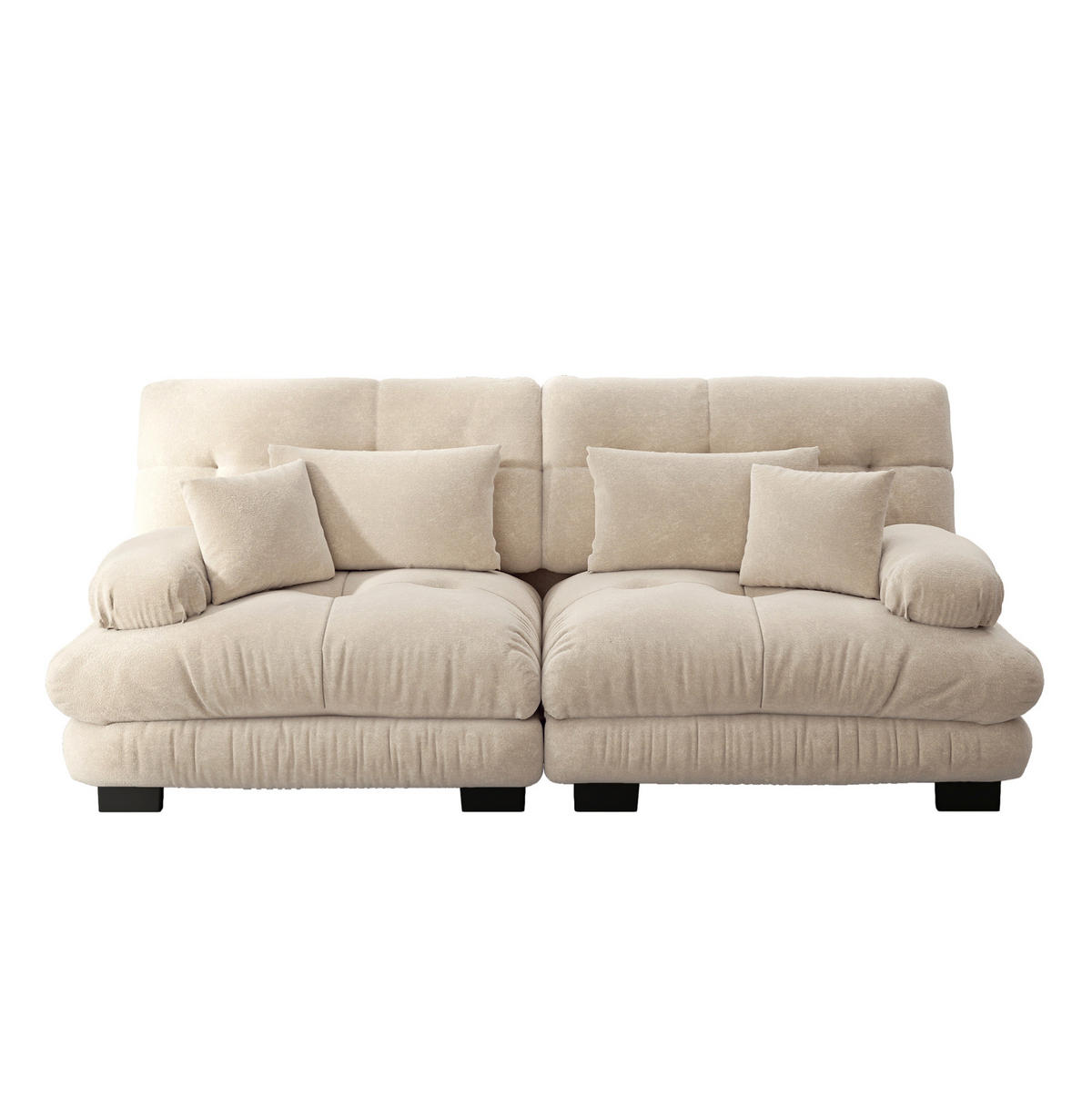 SOFA modular Chenille Light Coffee - Beige, Kunststoff (77/81/220cm) - Meubliv