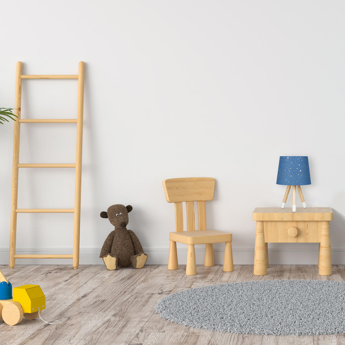TISCHLAMPE Kinderzimmer - Rosa, Holz/Textil (25.5/25.5/40cm) - Relaxdays