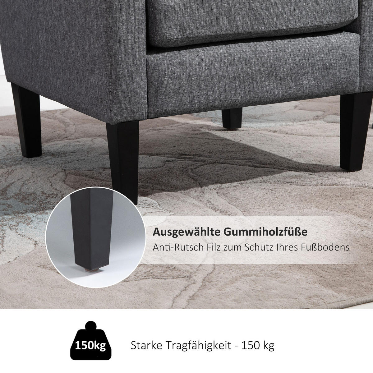 SESSEL 72/74/66 cm Hellgrau aus Polyester - Hellgrau, Textil (72/74/66cm) - OKMYHOME
