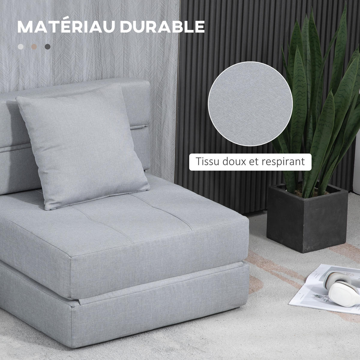 SCHLAFSESSEL DE-14583 mit abnehmbarem Kissenbezug Hellgrau - Hellgrau, Textil (70/61/70cm) - ComfortXL