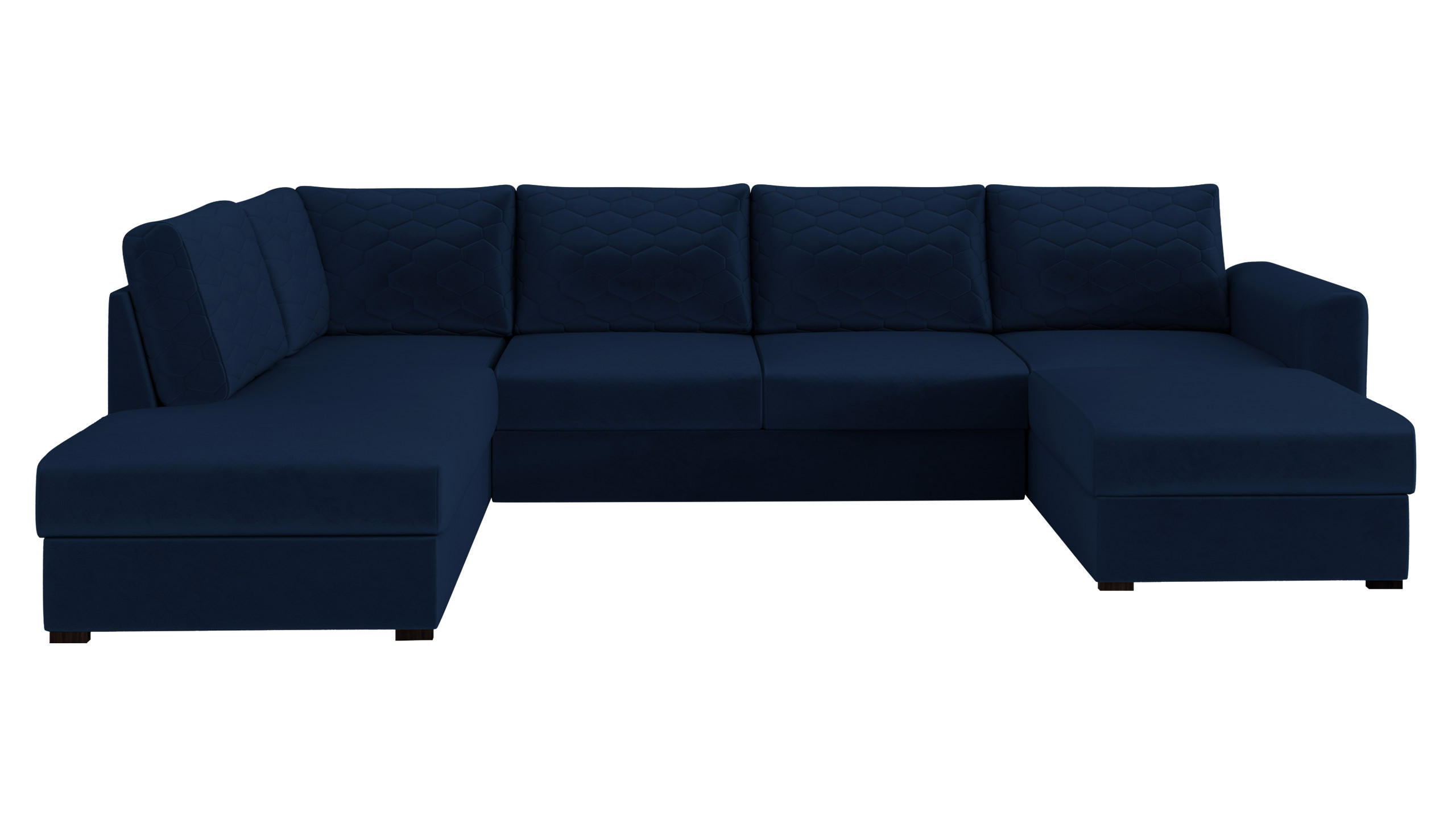 WOHNLANDSCHAFT Wilma Premium, Seite: Links - Schwarz/Dunkelblau, Holz/Textil (305/85/188cm) - MIRJAN24
