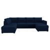 WOHNLANDSCHAFT Wilma Premium, Seite: Links - Schwarz/Dunkelblau, Holz/Textil (305/85/188cm) - MIRJAN24