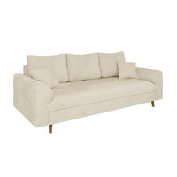 3-SITZER-SOFA Sigurd Beige Chenille - Beige/Braun, Holz/Textil (210/81/93cm) - S-Style Möbel
