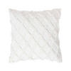 DEKOKISSEN Tufted 45/45 cm weiß mit Rautenmuster - Weiß, Textil (45/45cm) - Homescapes