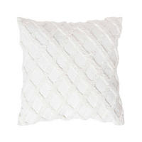 DEKOKISSEN Tufted 45/45 cm weiß mit Rautenmuster - Weiß, Textil (45/45cm) - Homescapes