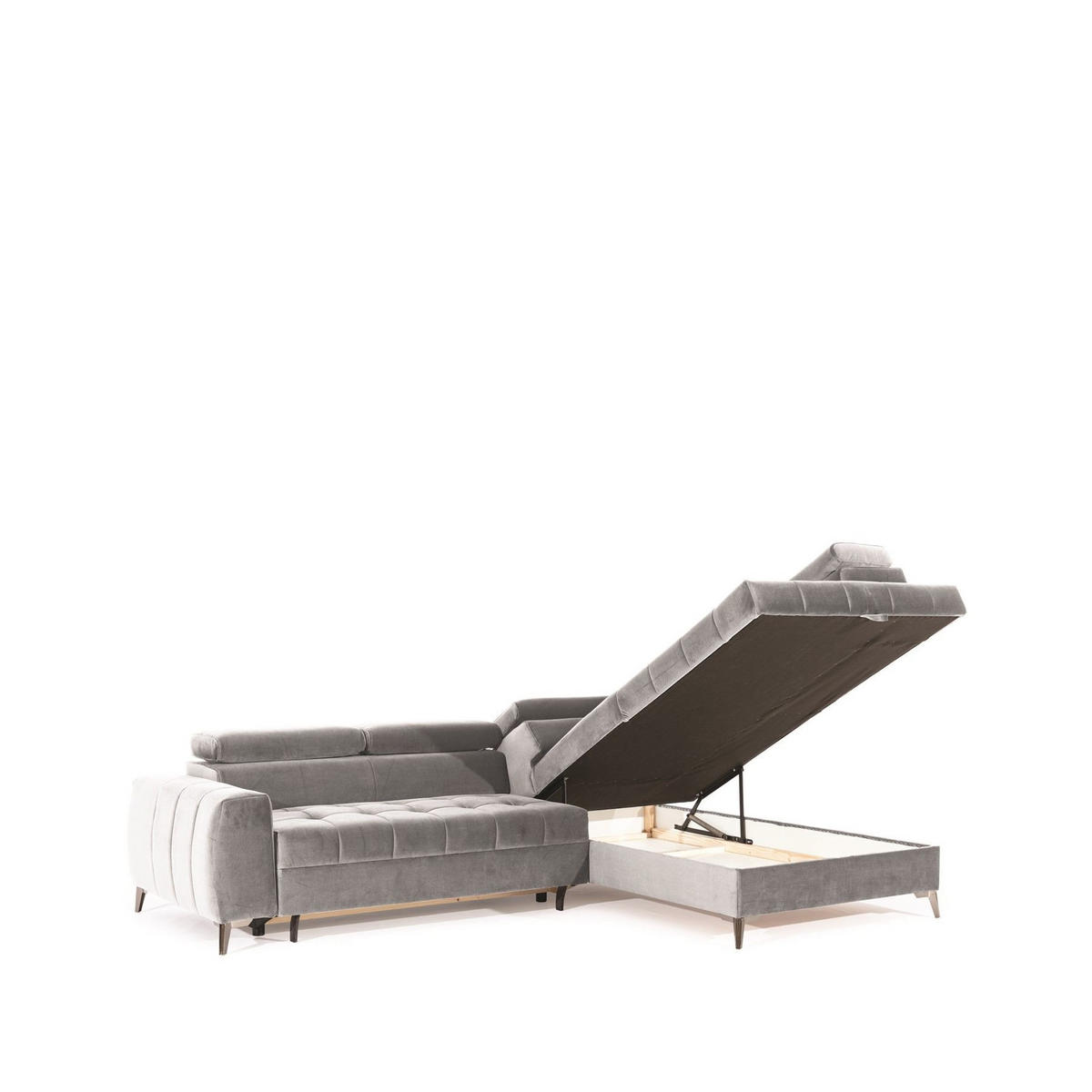 ECKSOFA Schlafsofa Agnesa In Salvador - Braun, Holzwerkstoff/Textil (275/200cm) - Fun Möbel
