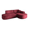 ECKSOFA Ottomane Rechts MARI-L1-v3 - 243x171x83 cm Bordeaux Velours - Bordeaux/Schwarz, Holzwerkstoff/Kunststoff (171/243cm) - ALTDECOR