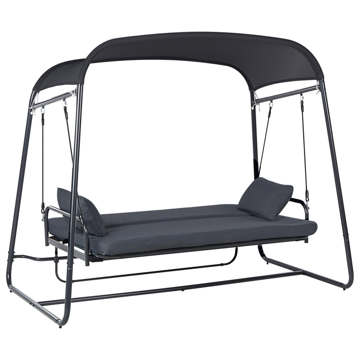 HOLLYWOODSCHAUKEL Grau Marsciano - Grau, Metall (217/182/129cm) - Beliani