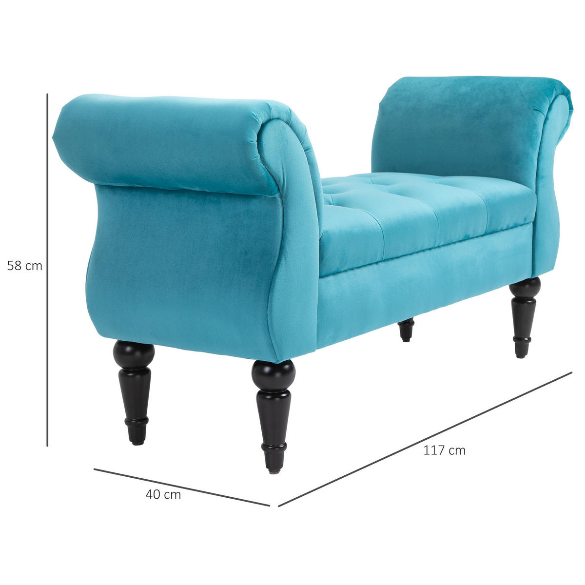 SITZBÄNKE Blau 1 Stück - Blau, Kunststoff (117/58/40cm) - GiPP