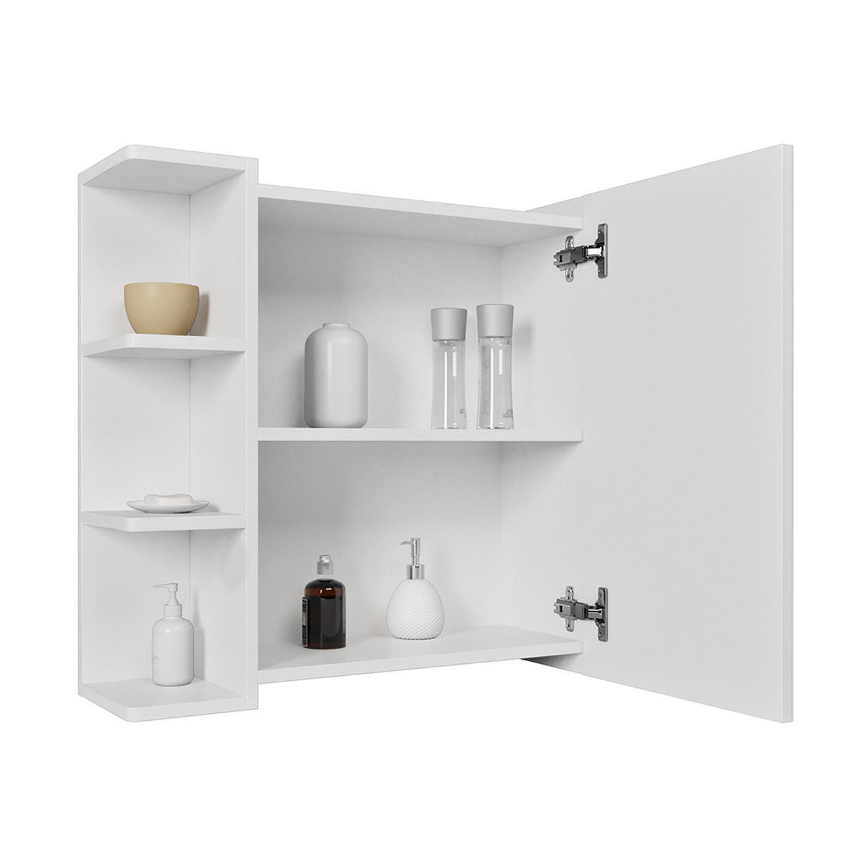BADSPIEGELSCHRANK Fynn Weiß 62 x 64 cm - Weiß, Holzwerkstoff (62/64/20.8cm) - Vicco
