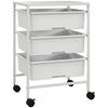 ROLLWAGEN, Servierwagen mit 3 Etagen, 40,8 x 33,5 x 60,5 cm, Weiß - Weiß, Metall (40.8/60.5/33.5cm) - HOMCOM