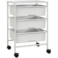 ROLLWAGEN, Servierwagen mit 3 Etagen, 40,8 x 33,5 x 60,5 cm, Weiß - Weiß, Metall (40.8/60.5/33.5cm) - HOMCOM