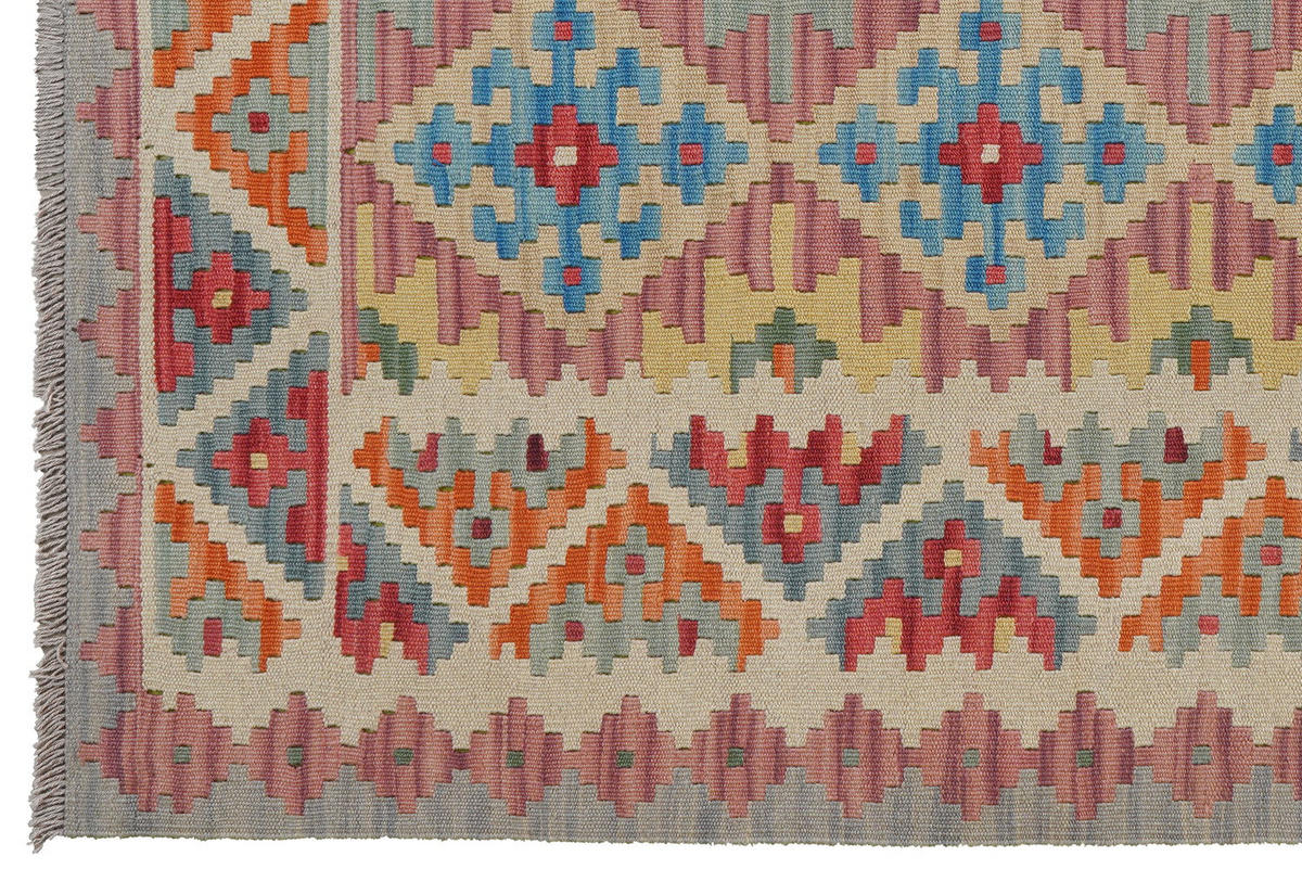 KELIM-TEPPICH handgewebt Gashgai Rosa 200/155 cm Schurwolle - Pink, Textil (155/200cm) - Looma