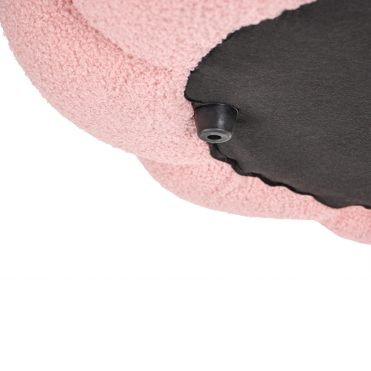 POUF bouclé roz Beaufort - roz aprins, material textil (60/27/60cm) - Beliani